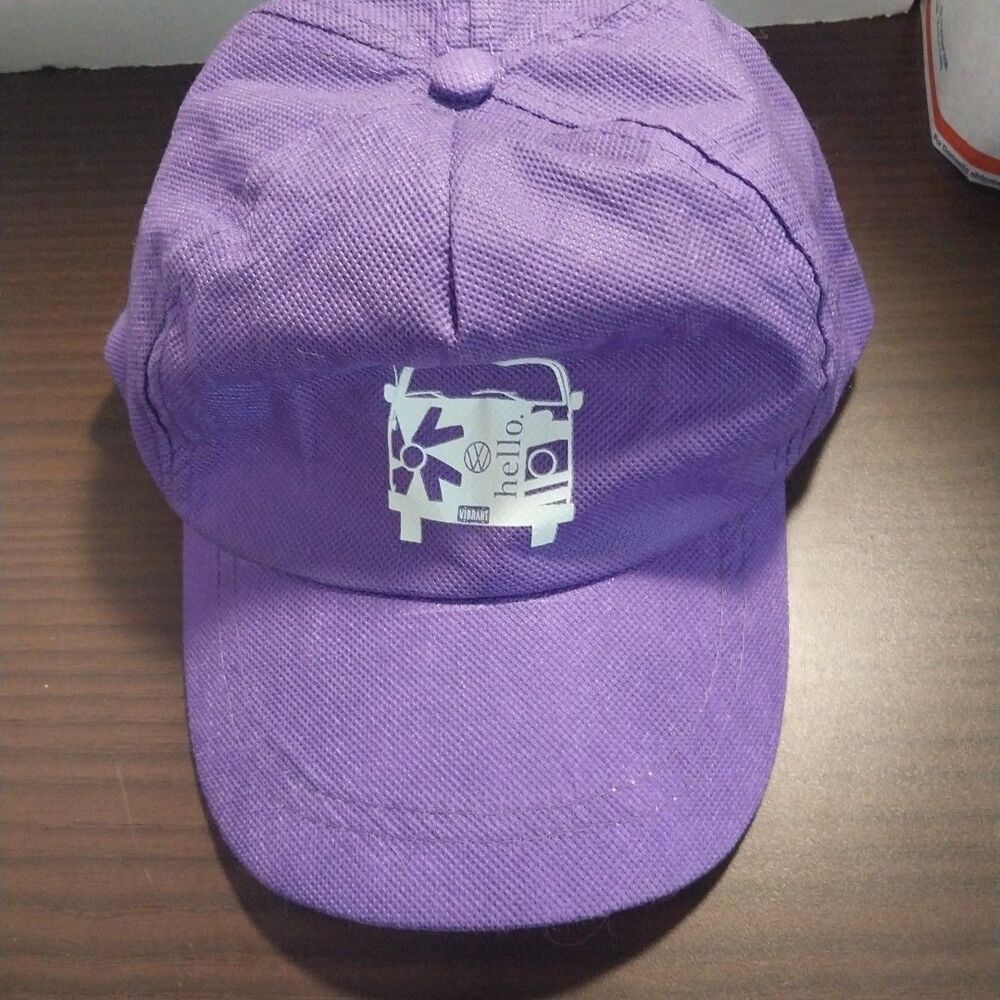 Purple Hat With Volkswagen Says Hello Womens Hat Brand Is Prime